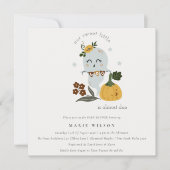 Halloween Cute Ghost Little Boo Baby shower Invite Bedankkaart (Voorkant)