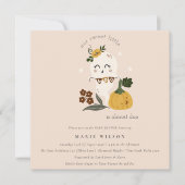 Halloween Cute Ghost Little Boo Baby shower Invite Bedankkaart (Voorkant)
