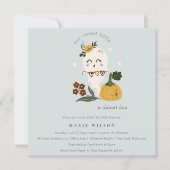 Halloween Cute Ghost Little Boo Baby shower Invite Bedankkaart (Voorkant)