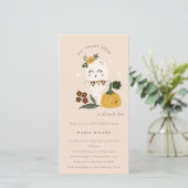 Halloween Cute Ghost Little Boo Baby shower Invite Bedankkaart (Staand voorkant)