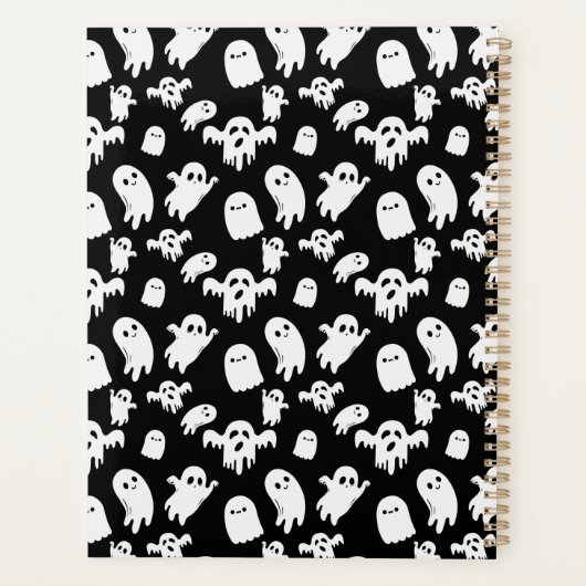 Halloween Cute Ghost Pattern Planner (Achterkant)