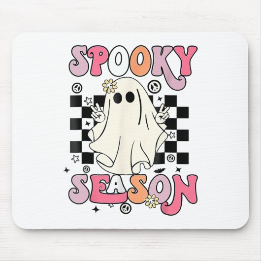 Halloween Cute Ghost Spooky Season Muismat (Voorkant)