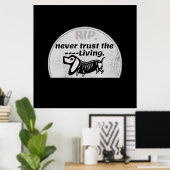 Halloween Cute Graveyard Skeleton Dog Quote Poster (Thuiskantoor)