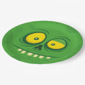 Halloween Cute Green Monster Face Papieren Bordje (Gekanteld)