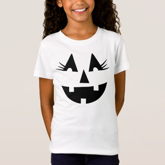 Halloween Cute Happy Jack-O-Lantern Girly Face T-shirt (Voorkant)