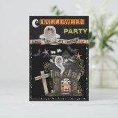 Halloween - Cute Haunted Ghost House (2) Kaart (Staand voorkant)