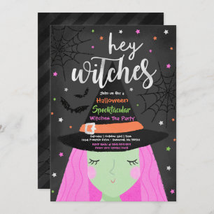 Halloween Cute Hey Witches Halloween Tea Party Kaart