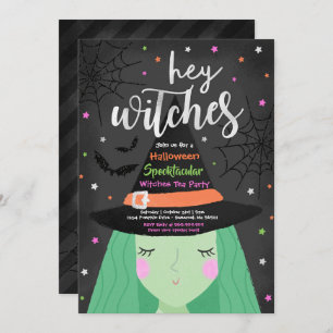 Halloween Cute Hey Witches Halloween Tea Party Kaart