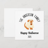 Halloween Cute Hond Geest Kostuum Gepersonaliseerd Feestdagenkaart (Voorkant / Achterkant)