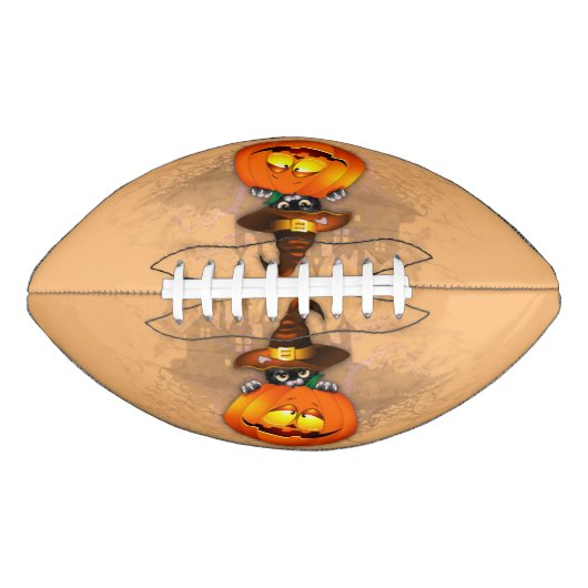 Halloween Cute Kat Witch en Pumpkin Friend American Football (Voorkant)