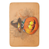Halloween Cute Kat Witch en Pumpkin Friend Badmat (Voorkant Verticaal)