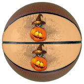 Halloween Cute Kat Witch en Pumpkin Friend Basketbal (Voorkant)