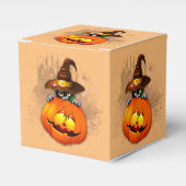 Halloween Cute Kat Witch en Pumpkin Friend Bedankdoosjes (Voorkant Zijde)