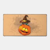 Halloween Cute Kat Witch en Pumpkin Friend Bureaumat (Voorkant)