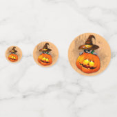 Halloween Cute Kat Witch en Pumpkin Friend Confetti (Voorkanten)