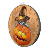 Halloween Cute Kat Witch en Pumpkin Friend Dartbord (Voorkant Rechts)