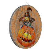 Halloween Cute Kat Witch en Pumpkin Friend Dartbord (Voorkant Links)