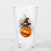 Halloween Cute Kat Witch en Pumpkin Friend Glas (Achterkant)