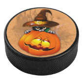 Halloween Cute Kat Witch en Pumpkin Friend Hockey Puck (3/4)