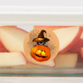 Halloween Cute Kat Witch en Pumpkin Friend Labels (Aangebracht)