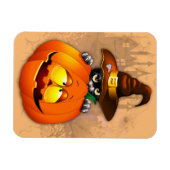 Halloween Cute Kat Witch en Pumpkin Friend Magneet (Horizontaal)