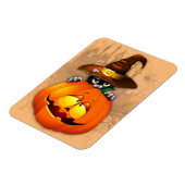 Halloween Cute Kat Witch en Pumpkin Friend Magneet (Linkerzijde)