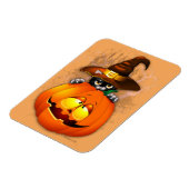 Halloween Cute Kat Witch en Pumpkin Friend Magneet (Linkerzijde)