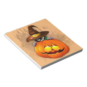 Halloween Cute Kat Witch en Pumpkin Friend Notitieblok