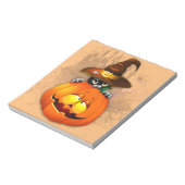 Halloween Cute Kat Witch en Pumpkin Friend Notitieblok (Linkerzijde)
