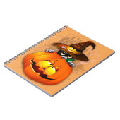 Halloween Cute Kat Witch en Pumpkin Friend Notitieboek (Linkerzijde)