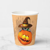 Halloween Cute Kat Witch en Pumpkin Friend Papieren Bekers (Links)