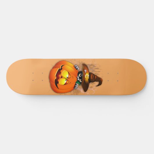 Halloween Cute Kat Witch en Pumpkin Friend Persoonlijk Skateboard (Horizontaal)