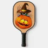 Halloween Cute Kat Witch en Pumpkin Friend Pickleball Paddle (Achterkant)