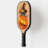 Halloween Cute Kat Witch en Pumpkin Friend Pickleball Paddle (Links)
