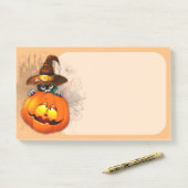 Halloween Cute Kat Witch en Pumpkin Friend Post-it® Notes (Op bureau)