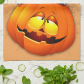 Halloween Cute Kat Witch en Pumpkin Friend Theedoek (Gevouwen)