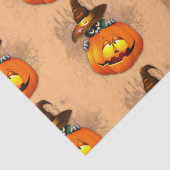 Halloween Cute Kat Witch en Pumpkin Friend Tissuepapier (Detail)