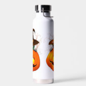 Halloween Cute Kat Witch en Pumpkin Friend Waterfles (Links)