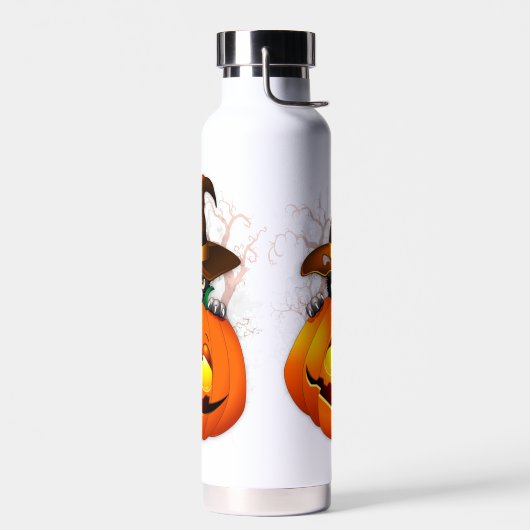 Halloween Cute Kat Witch en Pumpkin Friend Waterfles (Links)