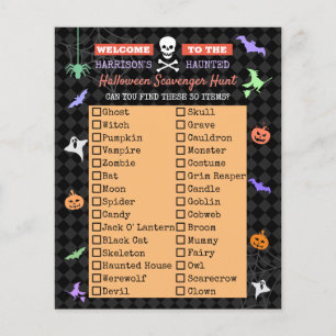 Halloween Cute Kinder Scavenger Hunt List