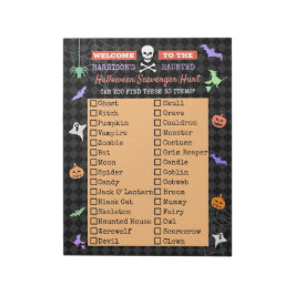 Halloween Cute Kinder Scavenger Hunt List Notitieblok