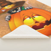 Halloween Cute Kitty Witch and Pumpkin Friend   Sherpa Deken (3/4)