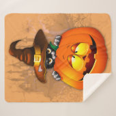Halloween Cute Kitty Witch and Pumpkin Friend   Sherpa Deken (Voorkant (horizontaal))