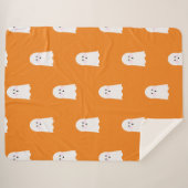Halloween Cute Little Ghost Boy's Sherpa Deken (Voorkant (horizontaal))
