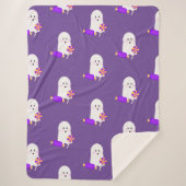 Halloween Cute Little Ghost en Trees Sherpa Deken (Voorkant)