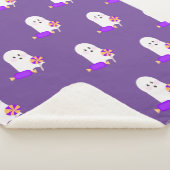 Halloween Cute Little Ghost en Trees Sherpa Deken (3/4)