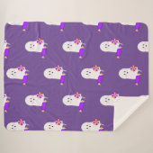 Halloween Cute Little Ghost en Trees Sherpa Deken (Voorkant (horizontaal))