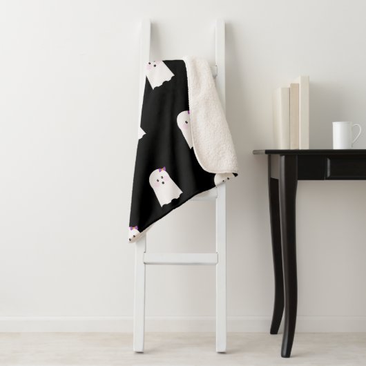 Halloween Cute Little Ghost Girls Sherpa Deken (In situ)