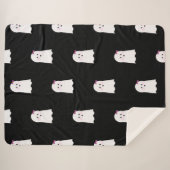 Halloween Cute Little Ghost Girls Sherpa Deken (Voorkant (horizontaal))