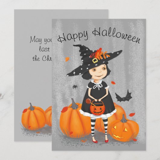Halloween Cute Little Witch (Voorkant / Achterkant)